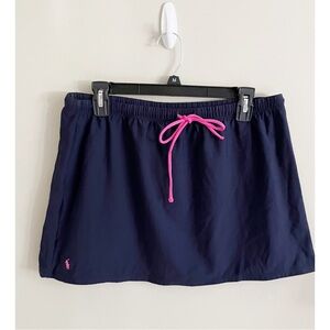 Ralph Lauren Sport navy blue pool skirt with pink tie/polo